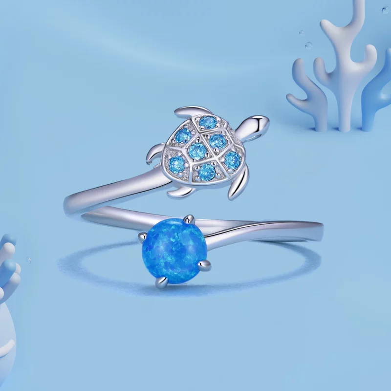 (image pour) Bague de style Pandora avec motif de tortue de mer - SCR928 - Afficher 3