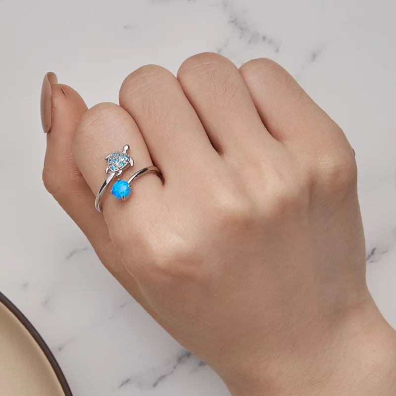 (image pour) Bague de style Pandora avec motif de tortue de mer - SCR928 - Afficher 4
