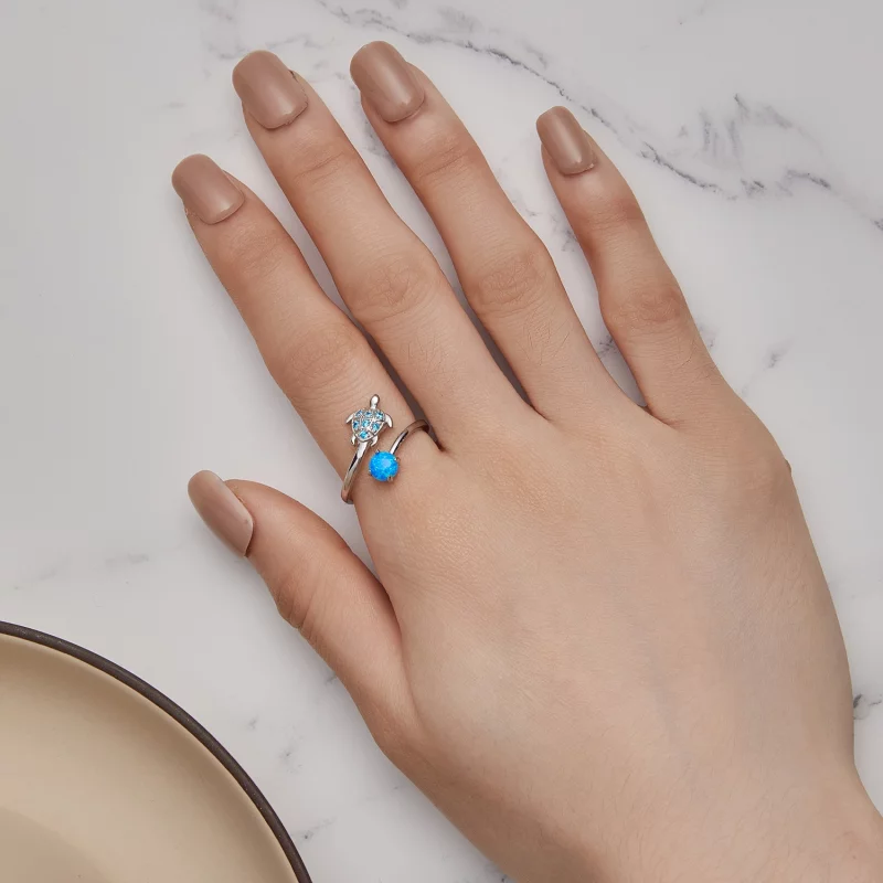 (image pour) Bague de style Pandora avec motif de tortue de mer - SCR928 - Afficher 5