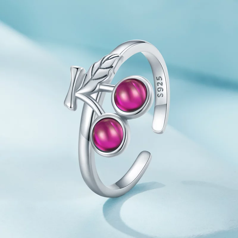 (image pour) Bague ouverte de style Pandora avec cerise - SCR936 - Afficher 2