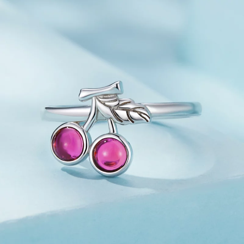 (image pour) Bague ouverte de style Pandora avec cerise - SCR936 - Afficher 3