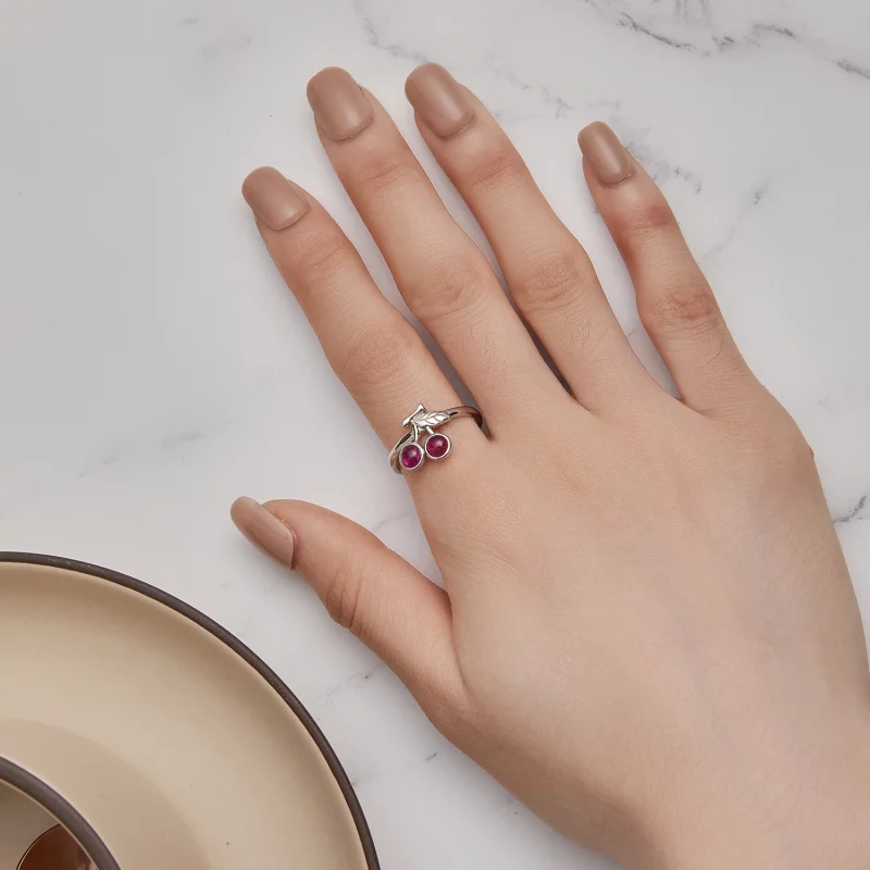 (image pour) Bague ouverte de style Pandora avec cerise - SCR936 - Afficher 5