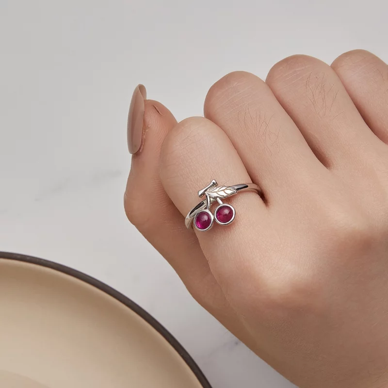 (image pour) Bague ouverte de style Pandora avec cerise - SCR936 - Afficher 6