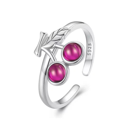 (image pour) Bague ouverte de style Pandora avec cerise - SCR936