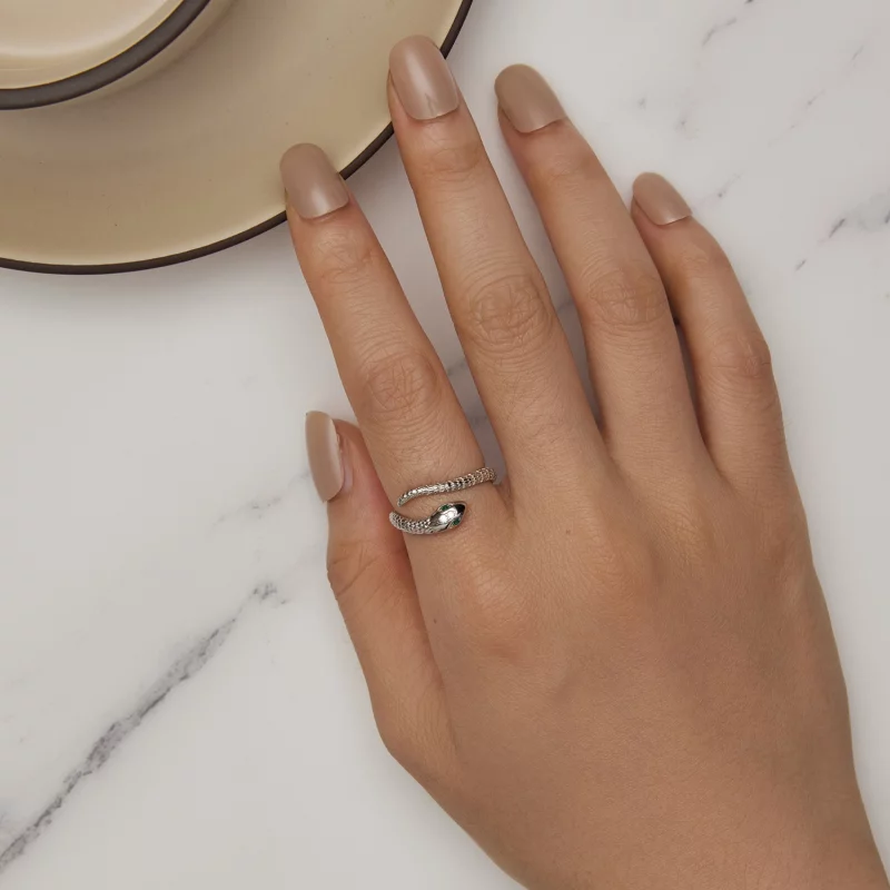 (image pour) Bague ouverte en forme de serpent de style Pandora - BSR440 - Afficher 5