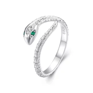 Bague ouverte en forme de serpent de style Pandora - BSR440 (image pour) Bague ouverte en forme de serpent de style Pandora - BSR440
