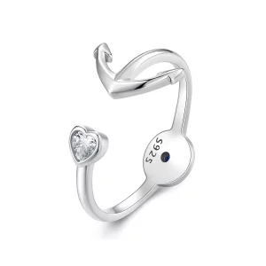 (image pour) Bague ouverte style Pandora avec ancre et compas - SCR935