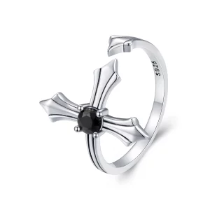(image pour) Bague ouverte style Pandora avec croix - SCR939
