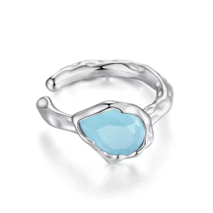 (image pour) Boucle d'oreille à pince en forme de goutte d'eau bleue de style Pandora - BSE846
