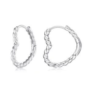 (image pour) Boucles d'oreilles à anneaux en forme de cœur de style Pandora - SCE1606