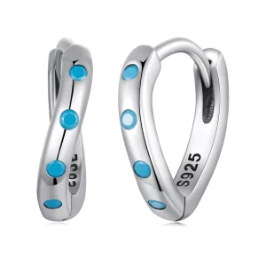 (image pour) Boucles d'oreilles à anneaux style Pandora Wave - SCE1593