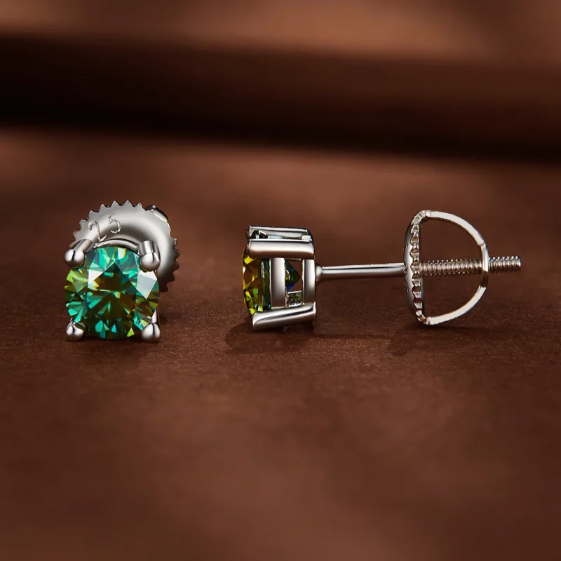 (image pour) Boucles d'oreilles clou en moissanite de style Pandora, 0,5 carat, à quatre grif - Afficher 2