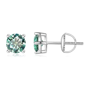 (image pour) Boucles d'oreilles clou en moissanite de style Pandora, 0,5 carat, à quatre griffes - MSE003-CFS