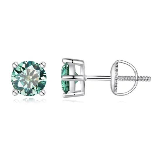 (image pour) Boucles d'oreilles clou en moissanite de style Pandora, 0,5 carat, à quatre griffes - MSE003-CFS