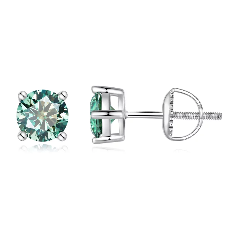 (image pour) Boucles d'oreilles clou en moissanite de style Pandora, 0,5 carat, à quatre griffes - MSE003-CFS