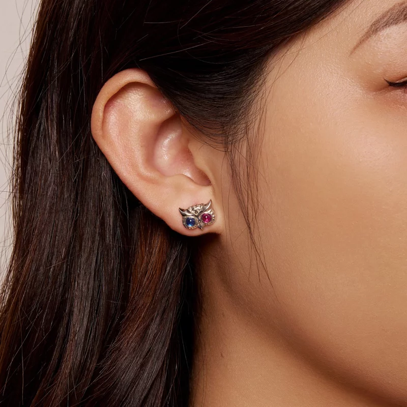 (image pour) Boucles d'oreilles à clous de style Pandora avec hibou - SCE1602 - Afficher 5