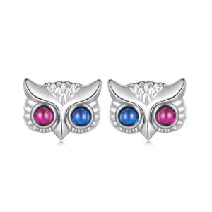 (image pour) Boucles d'oreilles à clous de style Pandora avec hibou - SCE1602