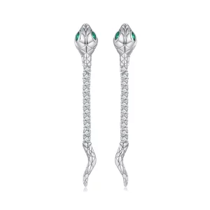 (image pour) Boucles d'oreilles à clous de style Pandora en forme de serpent spirituel - BSE851