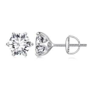 (image pour) Boucles d'oreilles clous en moissanite de style Pandora, 2 carats - MSE021-L