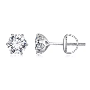 (image pour) Boucles d'oreilles clous en moissanite de style Pandora de 0,5 carat - MSE020-S