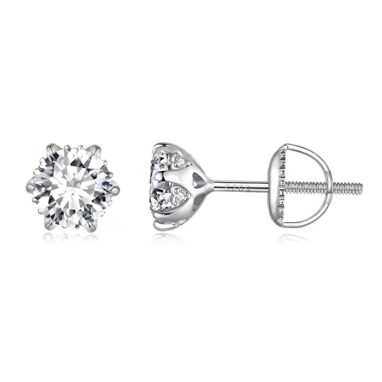 (image pour) Boucles d'oreilles clous en moissanite de style Pandora de 0,5 carat - MSE020-S