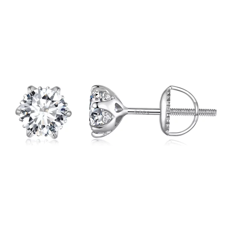 (image pour) Boucles d'oreilles clous en moissanite de style Pandora de 0,5 carat - MSE020-S