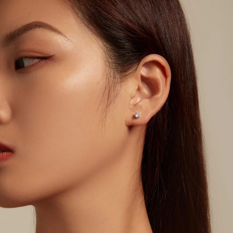 (image pour) Boucles d'oreilles clous en zircon brillant de style Pandora - BSE615-4L - Afficher 2