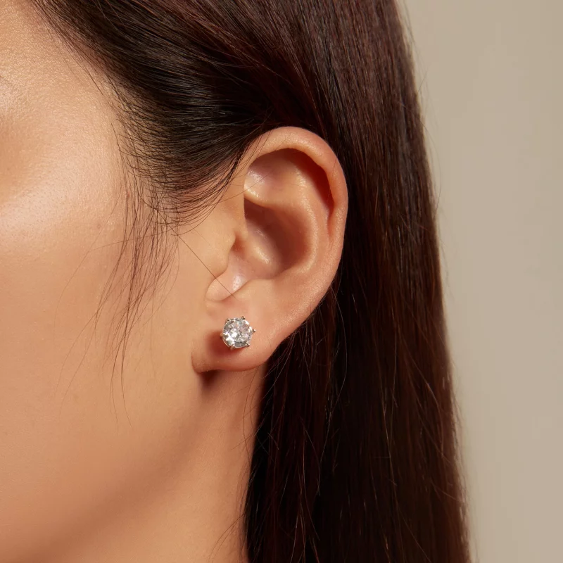 (image pour) Boucles d'oreilles à clous en zircon brillant de style Pandora - BSE615-7L - Afficher 2