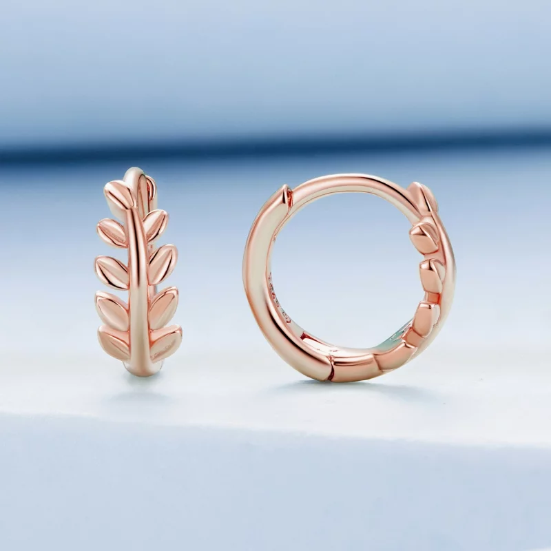 (image pour) Boucles d'oreilles à créoles avec feuilles de style Pandora - BSE500-C - Afficher 2