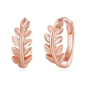 (image pour) Boucles d'oreilles à créoles avec feuilles de style Pandora - BSE500-C