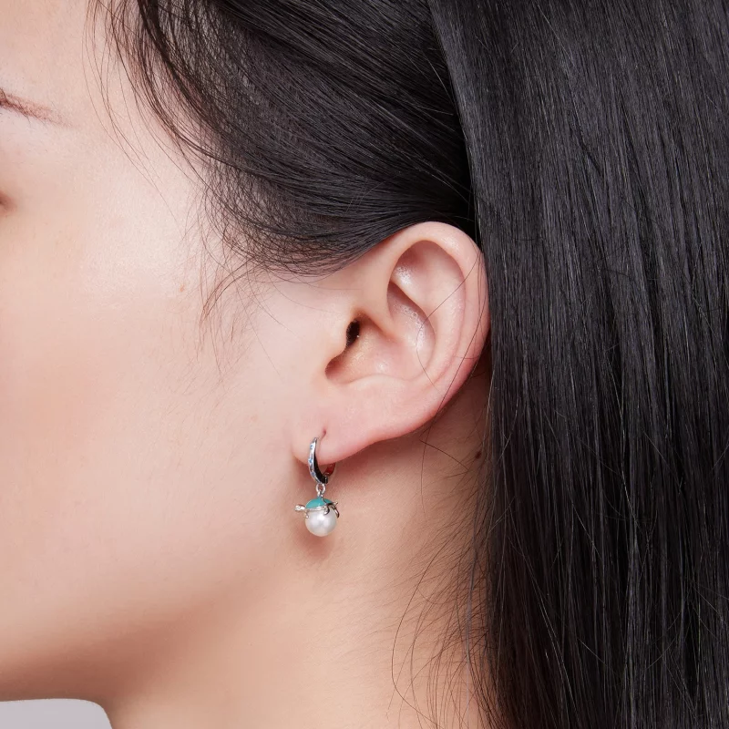 (image pour) Boucles d'oreilles créoles style Pandora avec motif de tortue de mer - SCE1597 - Afficher 5