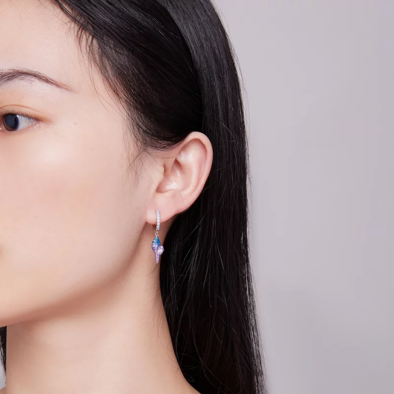 (image pour) Boucles d'oreilles créoles style Pandora Conque de rêve - BSE841 - Afficher 6