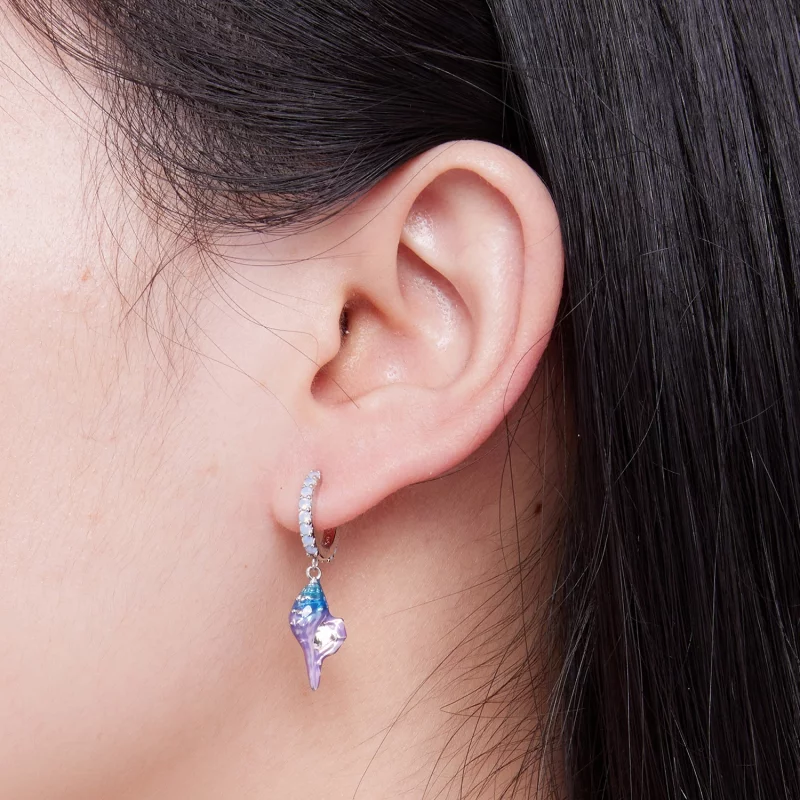(image pour) Boucles d'oreilles créoles style Pandora Conque de rêve - BSE841 - Afficher 7