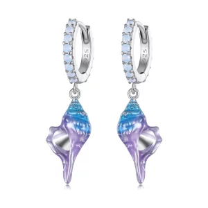 (image pour) Boucles d'oreilles créoles style Pandora Conque de rêve - BSE841