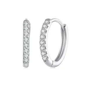 (image pour) Boucles d'oreilles fines en moissanite de style Pandora - MSE022