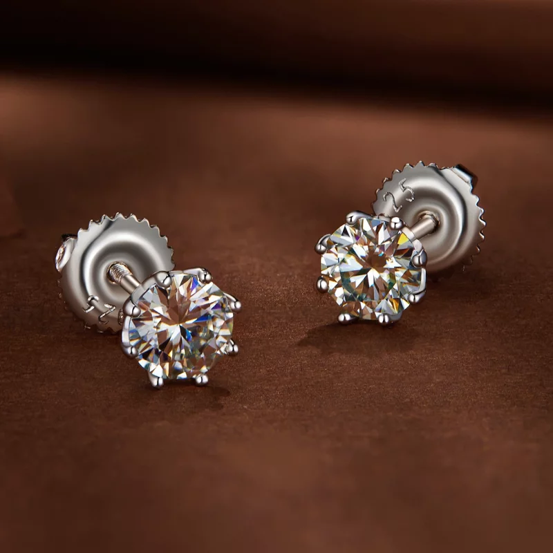 (image pour) Boucles d'oreilles Hoops style Pandora 0,5 carat en Moissanite - MSE019-S - Afficher 2