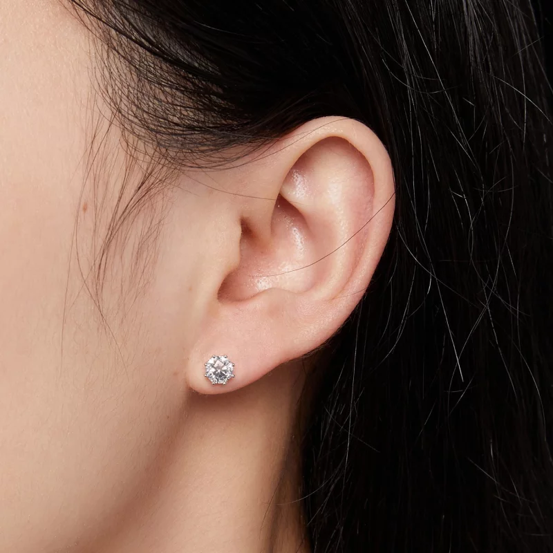 (image pour) Boucles d'oreilles Hoops style Pandora 0,5 carat en Moissanite - MSE019-S - Afficher 4