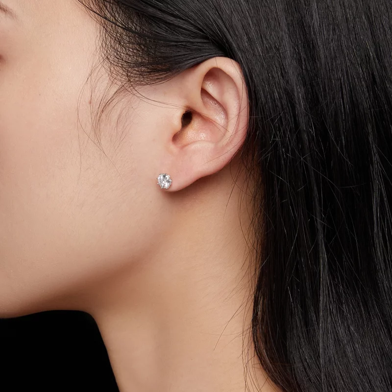 (image pour) Boucles d'oreilles Hoops style Pandora 0,5 carat en Moissanite - MSE019-S - Afficher 5