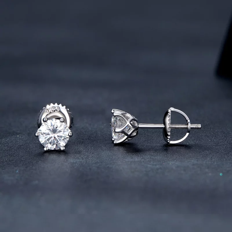 (image pour) Boucles d'oreilles Pandora Style 0,5 carat en moissanite à quatre griffes - MSE0 - Afficher 3