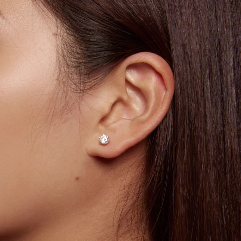 (image pour) Boucles d'oreilles Pandora Style 0,5 carat en moissanite à quatre griffes - MSE0 - Afficher 7