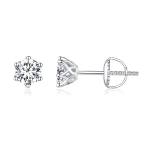 (image pour) Boucles d'oreilles Pandora Style 0,5 carat en moissanite à quatre griffes - MSE004-S