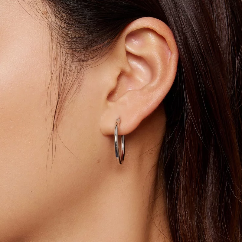 (image pour) Boucles d'oreilles Pandora Style en gros cercle - SCE1608-L - Afficher 2