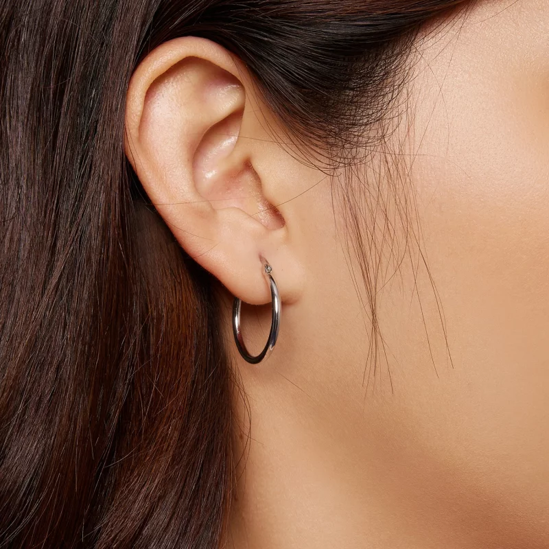 (image pour) Boucles d'oreilles Pandora Style en gros cercle - SCE1608-L - Afficher 4