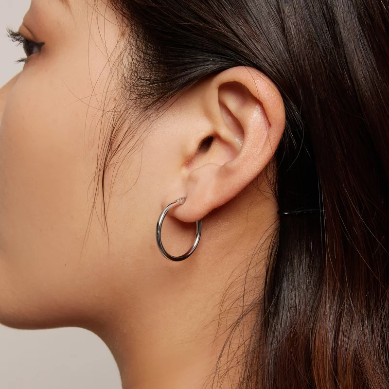 (image pour) Boucles d'oreilles Pandora Style en gros cercle - SCE1608-L - Afficher 5