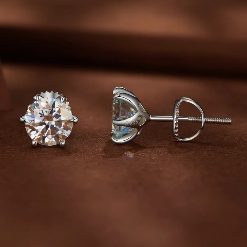 (image pour) Boucles d'oreilles Pandora Style en Moissanite de 1 carat - MSE021-S - Afficher 2