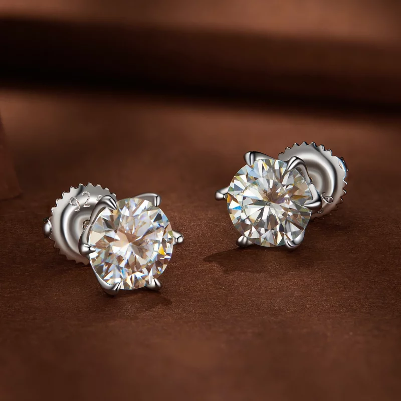 (image pour) Boucles d'oreilles Pandora Style en Moissanite de 1 carat - MSE021-S - Afficher 3