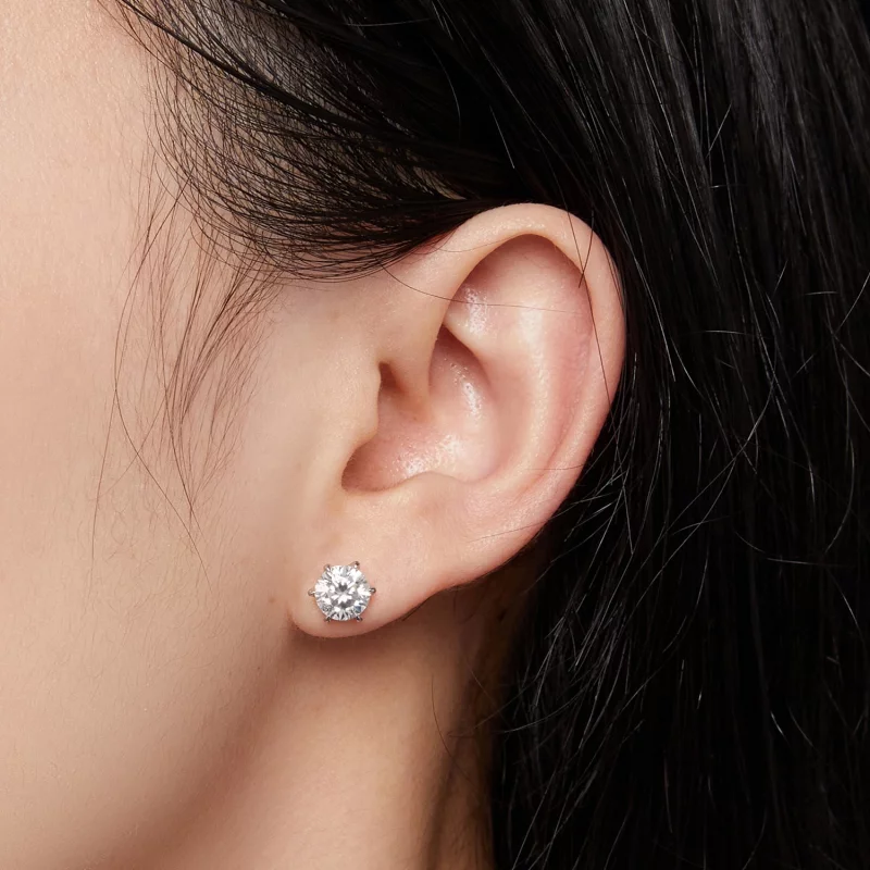 (image pour) Boucles d'oreilles Pandora Style en Moissanite de 1 carat - MSE021-S - Afficher 4