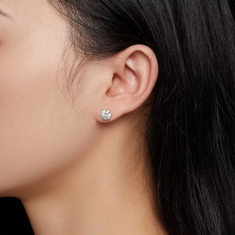 (image pour) Boucles d'oreilles Pandora Style en Moissanite de 1 carat - MSE021-S - Afficher 5