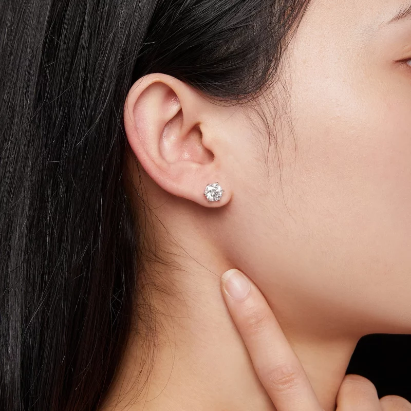 (image pour) Boucles d'oreilles Pandora Style en Moissanite de 1 carat - MSE021-S - Afficher 6