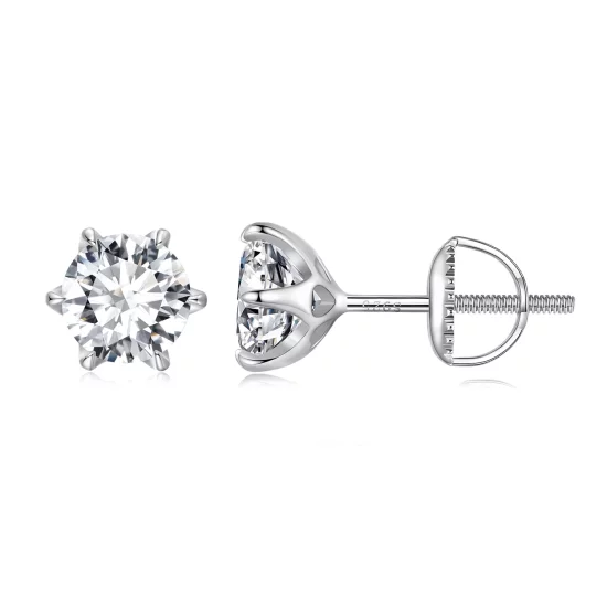 (image pour) Boucles d'oreilles Pandora Style en Moissanite de 1 carat - MSE021-S